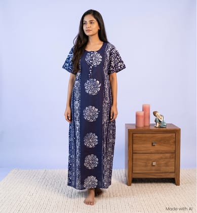 Handcrafted Batik Printed Cotton Gown