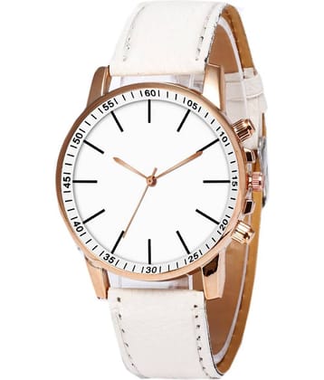 Cosmic - White Leather Analog Men's Watch