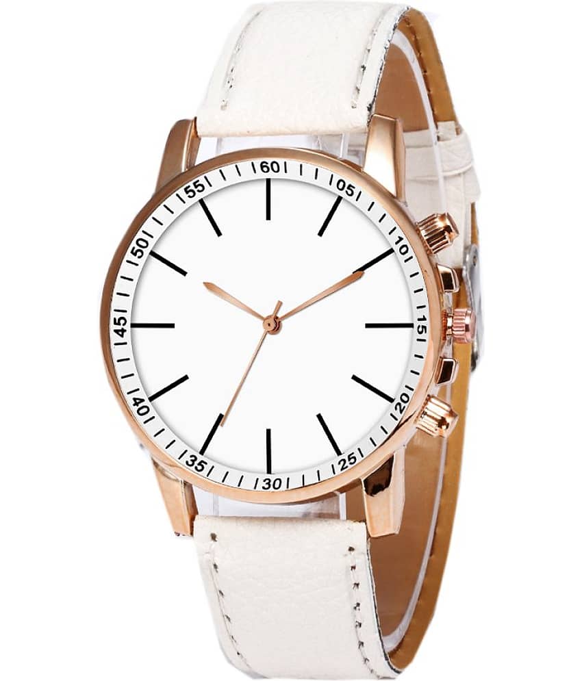 Cosmic - White Leather Analog Men's Watch