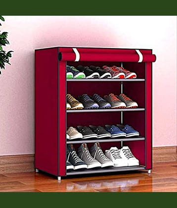 52dealz Aluminium 4 Tier Shoe Rack