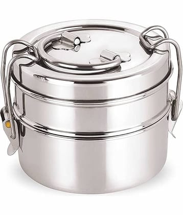 Neelam Clipper Stainless Steel Tiffin Box Set, 2-Pieces, Silver-800 ml