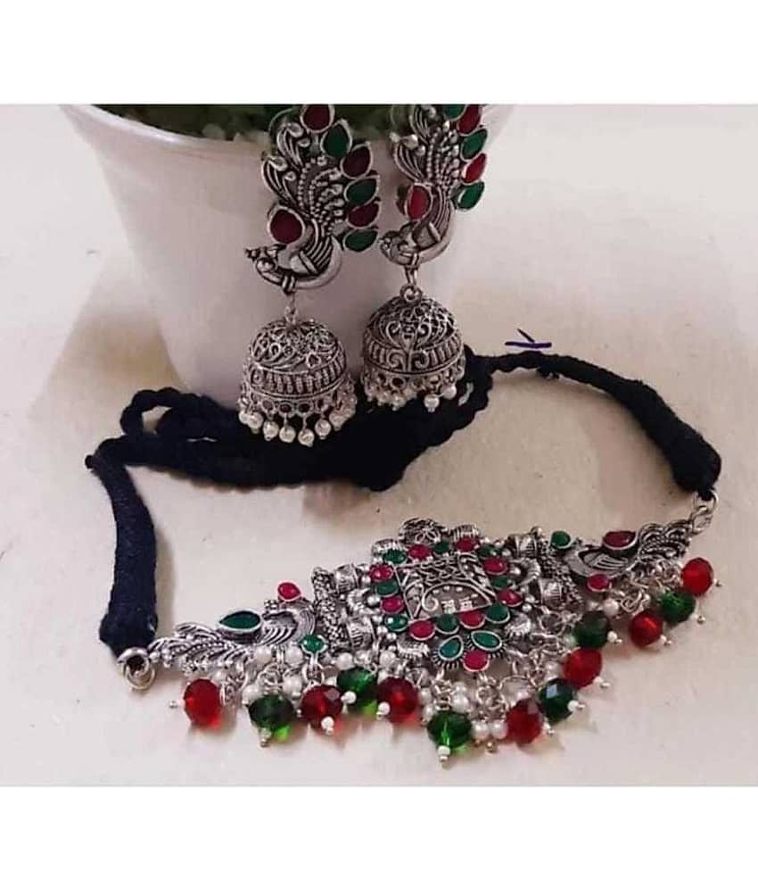 PUJVI - Silver Alloy Necklace Set ( Pack of 1 )