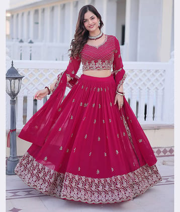 kedar fab Women's Georgette Semi Stitched Flared Lehenga Choli