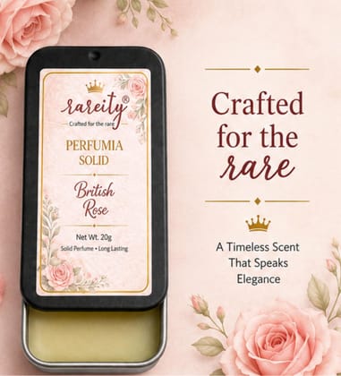 Rareity Solid Perfume – British Rose Fragrance | Long Lasting Natural Balm Perfume | Travel-Friendly Pocket Perfume | Alcohol-Free | 20g