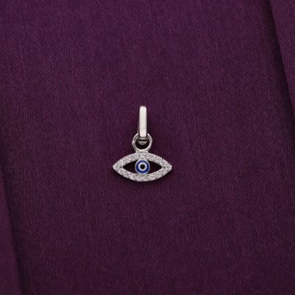 Chic Evil Eye Pendant-White Stone / Silver