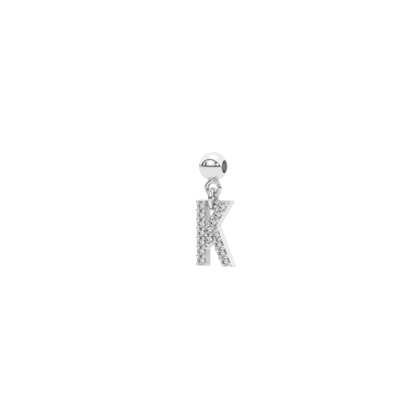Letter "K" bead charm-Bead Charm only ( without chain )