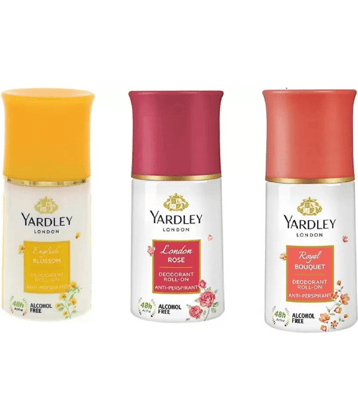 Yardley London English Blossom roll on,Royal Bouquet,London Rose Deodorant Roll-on - For Men & Women  (150 ml each , Pack of 3).