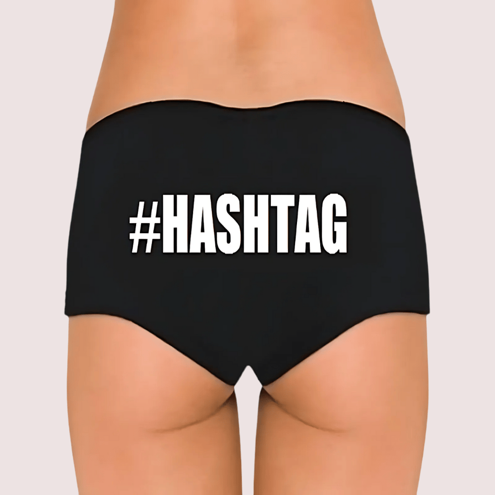 Customize Black Hashtag Cotton Boyshort Panty - Briefs | Buy online on ZillyBuy