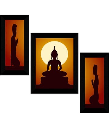 Saf Lord Gautam Buddha Ji Religious Wall Hanging Painting With Frame