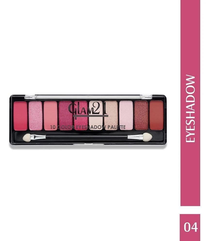 Glam21 10 Color Eyeshadow Palette LongLasting mattes and creamy shimmers 13.5g Shade-04