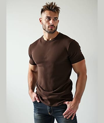 fashion and youth Men Cotton Blend Regular Fit Solid T-Shirt ( Black )