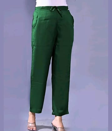 OuterWear Pack of 1 Cotton Blend Regular Women's Casual Pants ( Green )