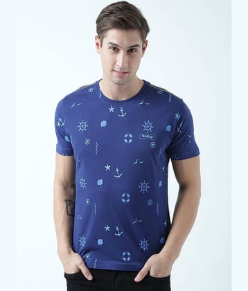 Huetrap Pack of 1 Cotton Regular Fit Men's T-Shirt ( Navy Blue )