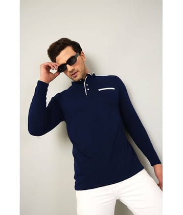 GESPO Pack of 1 Cotton Blend Regular Fit Men's T-Shirt ( Blue )