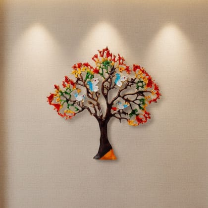 Premium Aluminium Tree Wall Art Showpiece | Designer Home Wall Decoration, Height : 17 Inch (ZMAS046 C)