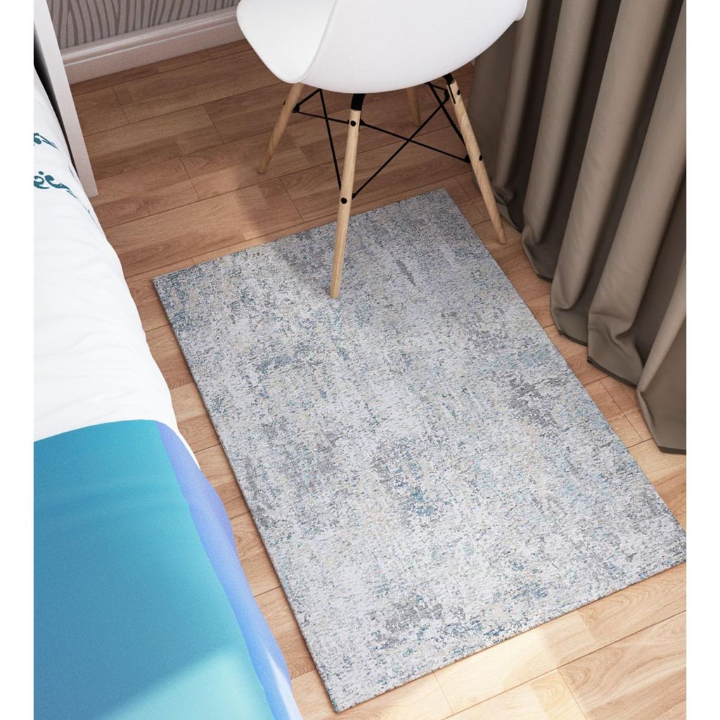 Neu Looms Handcrafted Viscose Wool Anti-Skid Rug  Elegant & Comfortable for Bedroom, Living Room, Nursery, Dorm & Playroom