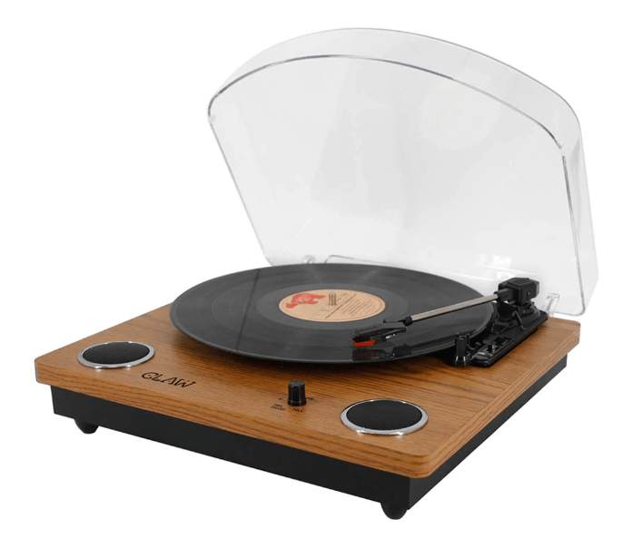 CLAW Stag Superb Plus - Turntable with Built-in Stereo Speaker and USB Digital Conversion Software for PC (Wood)
