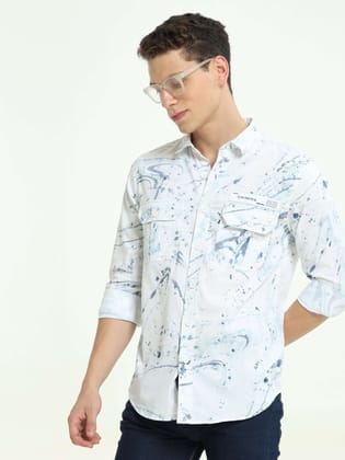 Indigo Drift Double Pocket Splash Shirt-M / Indigo