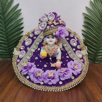Purple Heavy Dress for laddu gopal ji with pagdi-0