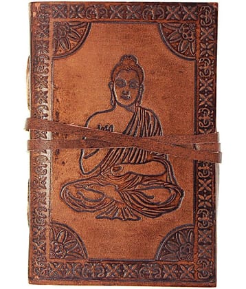 Leather Buddha Embossed A6 Diary Unruled 144 Pages (Golden)