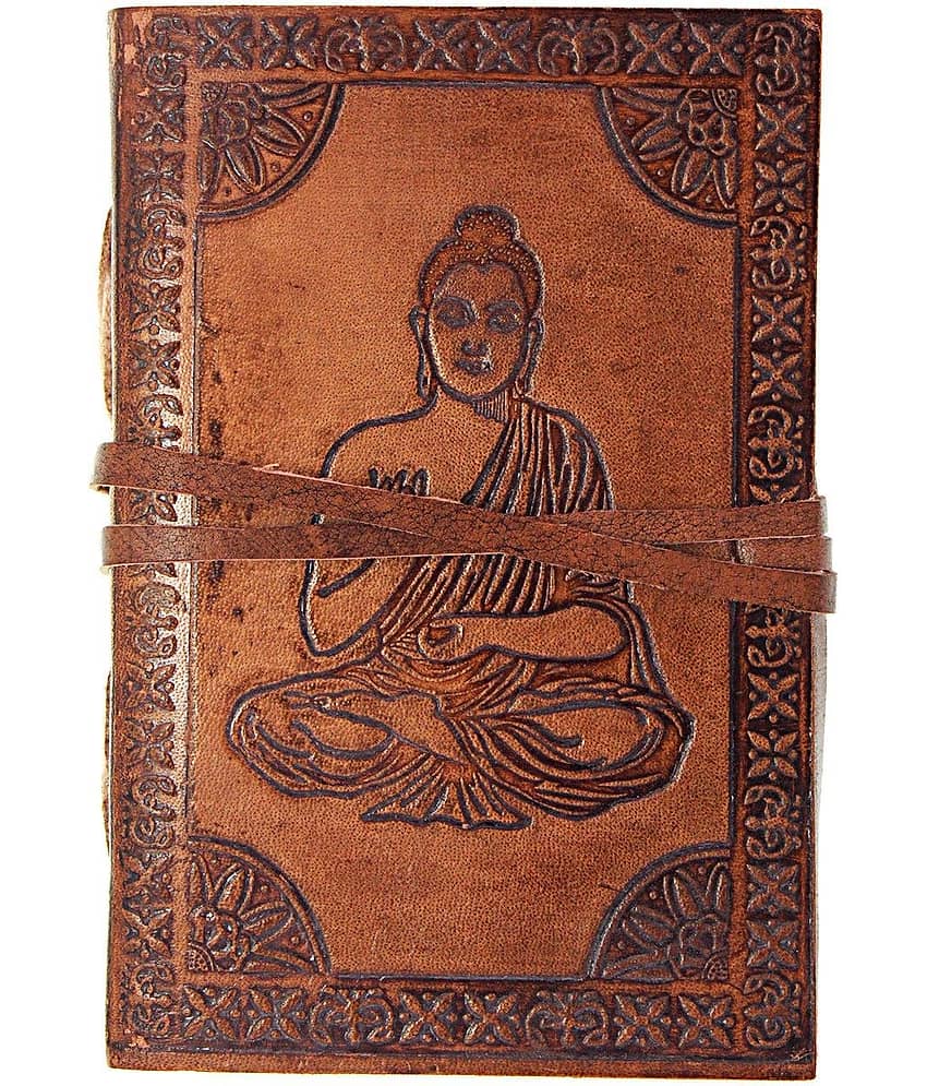 Leather Buddha Embossed A6 Diary Unruled 144 Pages (Golden)