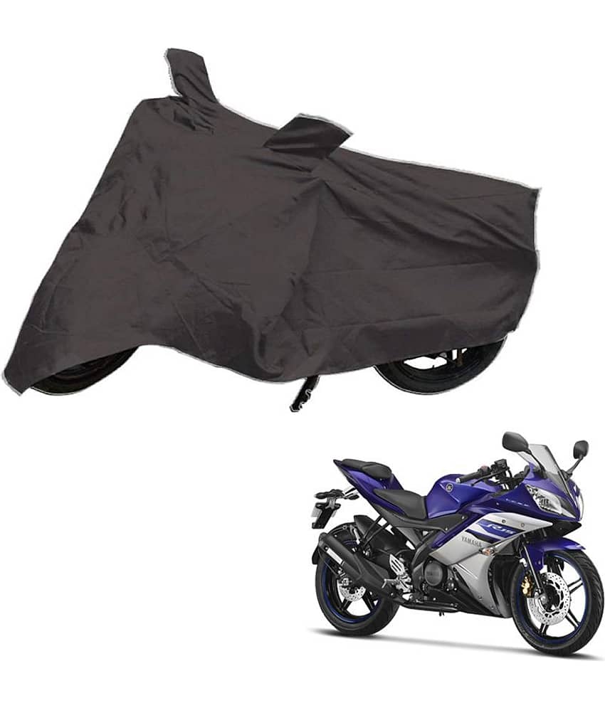 AutoRetail Dust Proof Two Wheeler Polyster Cover for Yamaha YZF-R15 (Mirror Pocket, Grey Color)