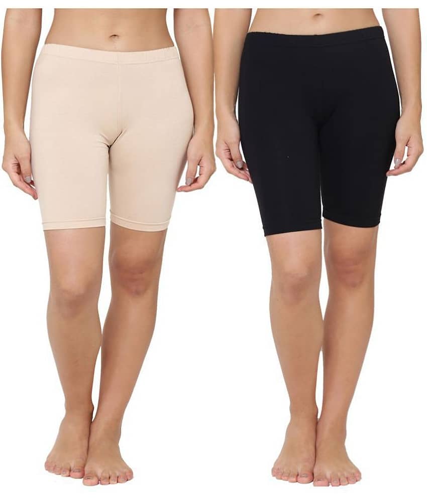 Leading Lady Pack of 2 Cotton Women's Boy Shorts ( Multi Color )