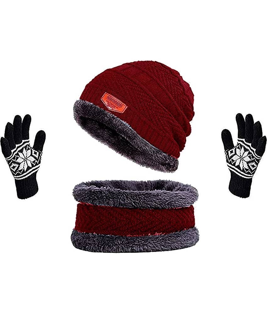 Infispace Pack of 2 Woollen Men's Cap ( Blue )