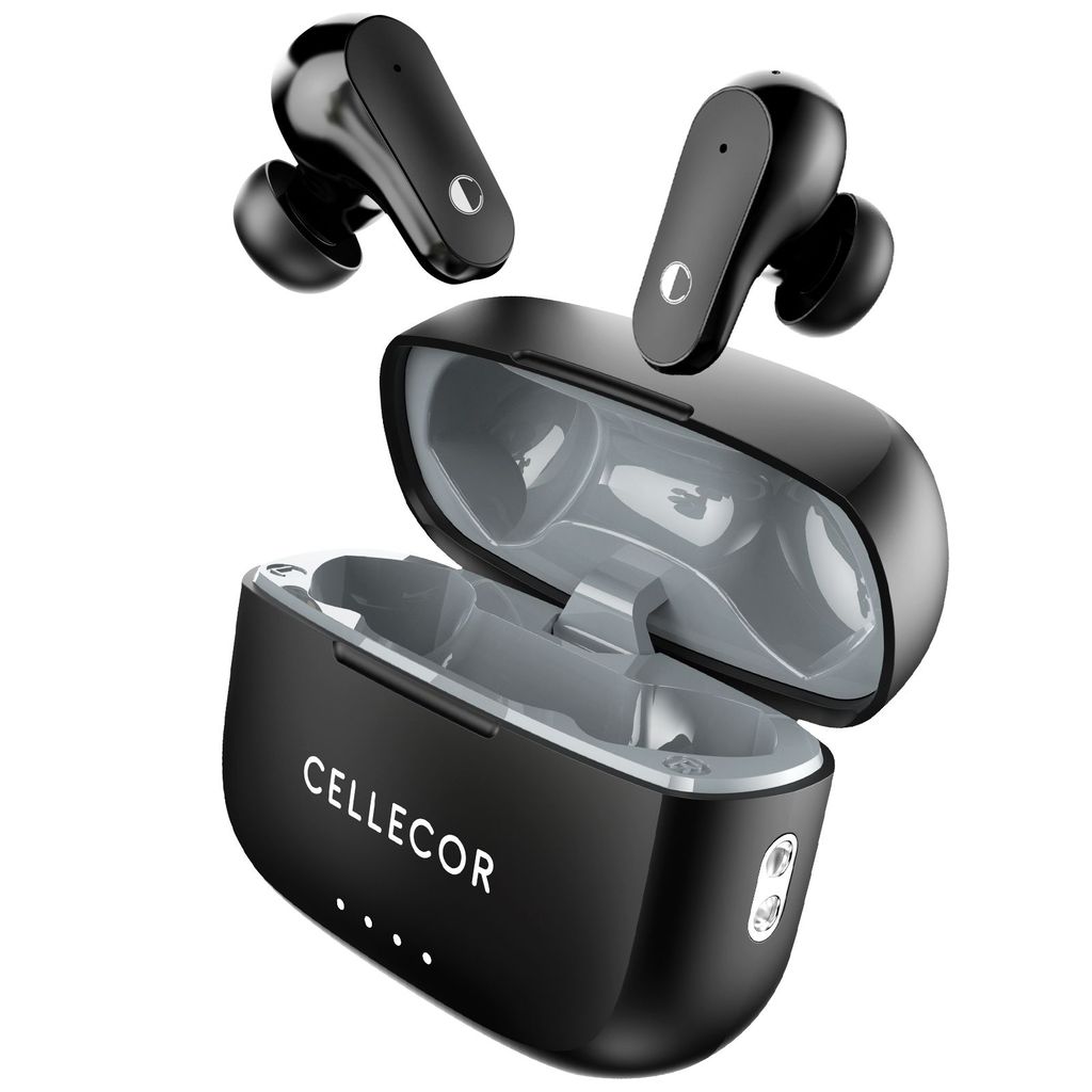 Cellecor BroPods C109 QUAD TWS, 60H Playtime,Quad Mic ENC,5.3v BT,50ms Low Latency Gaming Bluetooth-Black Grey