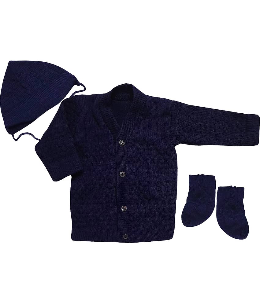 LITTLE PANDA Single Unisex for Baby Woollen Cardigans ( Maroon )