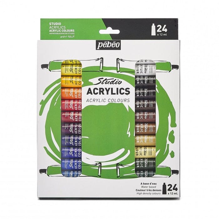 Pebeo Studio Acrylics : Acrylic Colour Set 24 X 12 Ml
