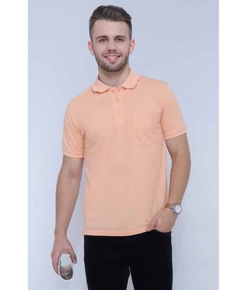 Neo Garments Pack of 1 Cotton Regular Fit Solid Half Sleeves Men's Polo T Shirt ( Peach )