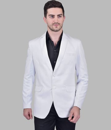 PRINTCULTR Cotton Blend Men's Blazer - White ( Pack of 1 )