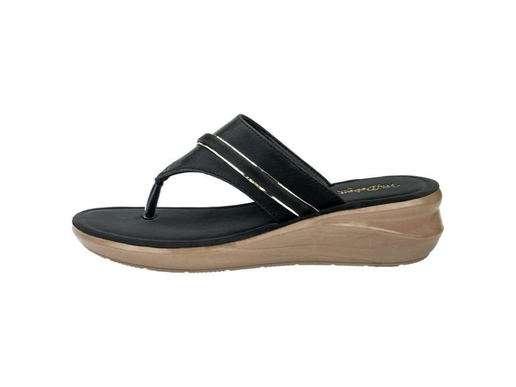 My Debon DL3059 Black Ladies  Semi Covering  Synthetic Leather Sandal  - UK 5