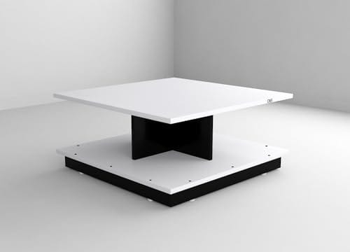 DAS Freya Engineered Wood Coffee Table for Living Room- Black & Frosty White