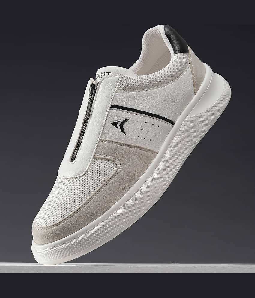 Avant ZipWalk White Men's Slip-on Shoes