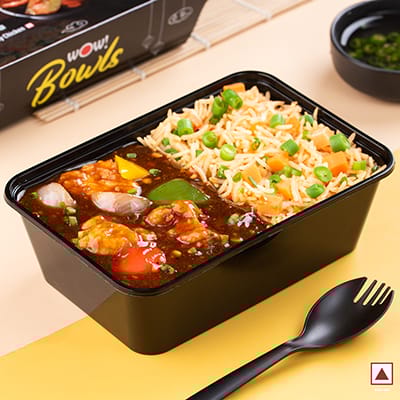 Chilly Garlic Rice With Chilly Chicken