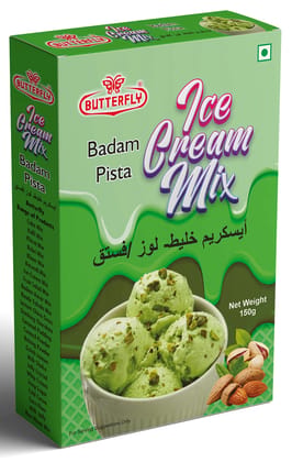 Butterfly Instant Ice Cream Mix, 150 Grams (Badam Pista) (Size - 152 g Box Pack, Flavor - Badam Pista) by Butterfly Dessert Mixes and Bakery Needs. Butterfly Instant Ice Cream Mix, 150 Grams (Badam Pista) (Size - 152 g Box Pack, Flavor - Badam Pista) by Butterfly Dessert Mixes and Bakery Needs.