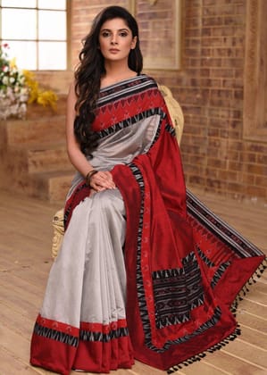 AWESOME LINEN COTTON PRINTED SAREE - 1841