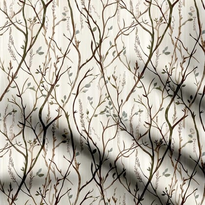 Trailing Twigs Print Fabric-Cotton