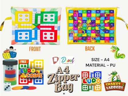 New ludo n snake n ladders A5 zipper pouches in premium quality