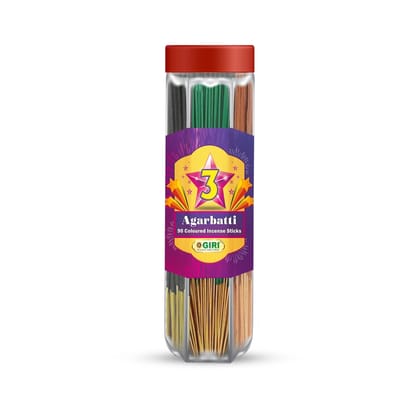 Giri Three Star Incense Sticks - 90 Sticks | 3 Star Agarbathi | Agarbatti for Pooja & Prayer Giri Three Star Incense Sticks - 90 Sticks | 3 Star Agarbathi | Agarbatti for Pooja & Prayer