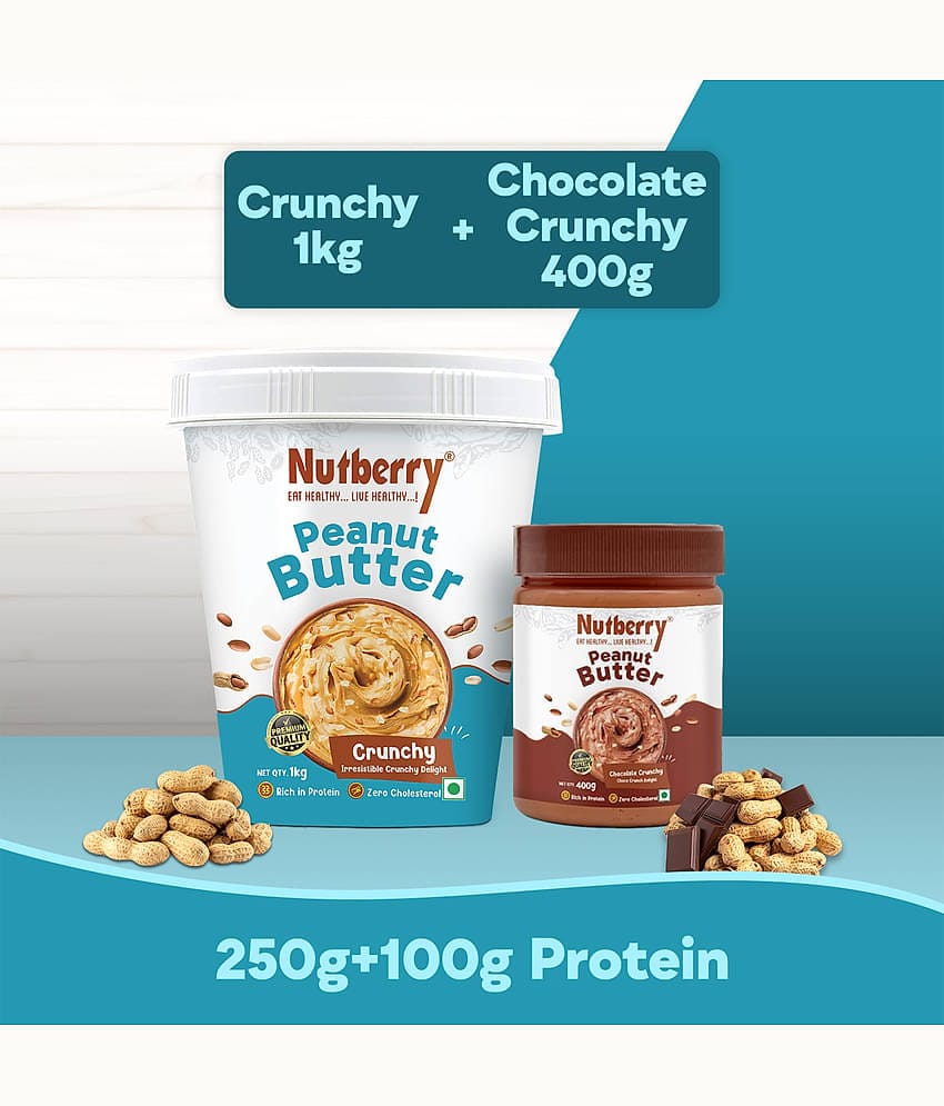 Nutberry 1.4 kg Crunchy Nut Butter ( Pack of 2 )