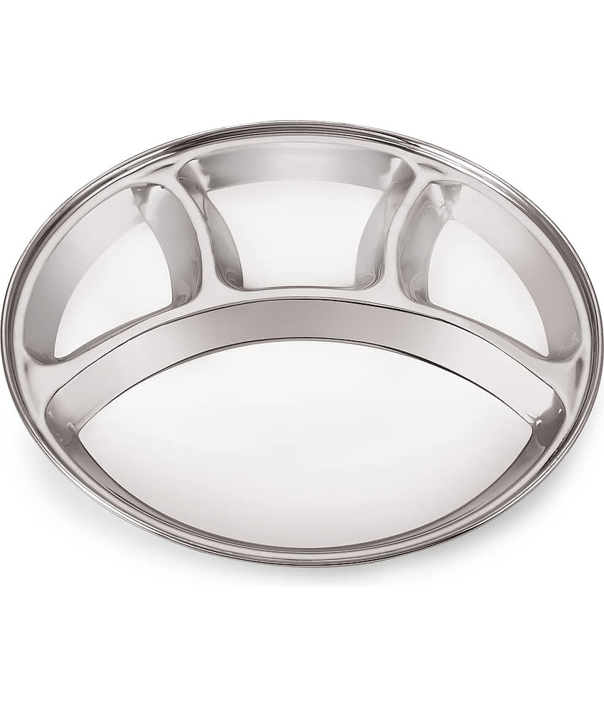 Neelam 1 Pcs Stainless Steel Silver Partition Plate