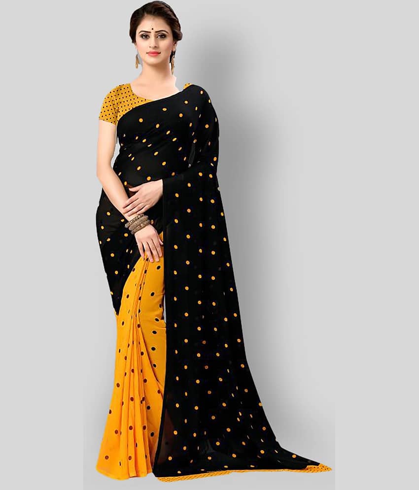 ANAND SAREES Georgette Printed Saree With Unstitched Blouse Piece ( Multicolor )
