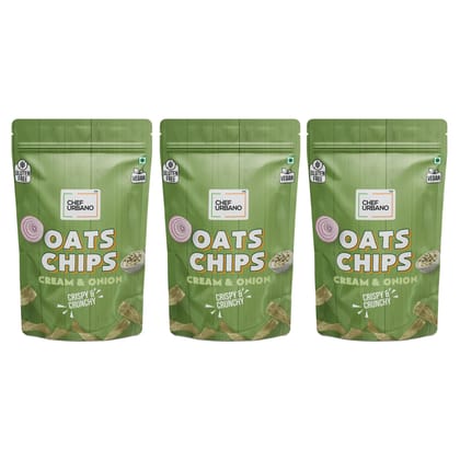 Chef Urbano Combo Chips Oats Cream & Onion Pouch 85 Gms Pack Of 3