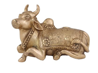 Arihant Craft� Hindu God Shiva Vahan Nandi Idol Hand Work Showpiece � 13 cm (Brass, Gold) Arihant Craft� Hindu God Shiva Vahan Nandi Idol Hand Work Showpiece � 13 cm (Brass, Gold)