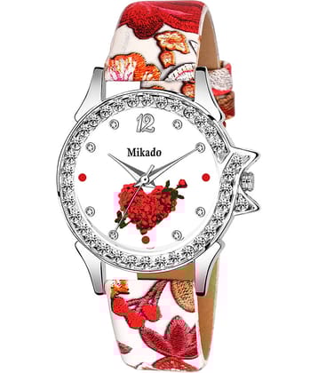 Mikado Leather Round Womens Watch