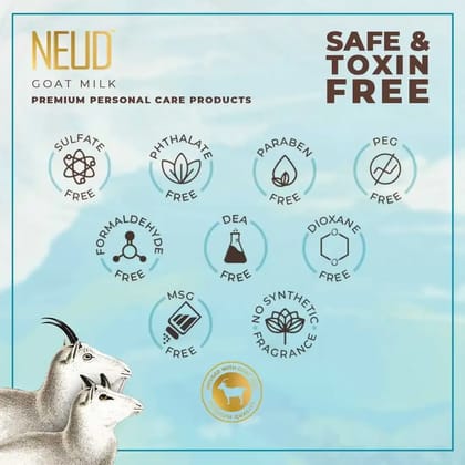 NEUD Combo: Goat Milk Face Wash and Moisturizing Lotion 300 ml Each for Men and Women