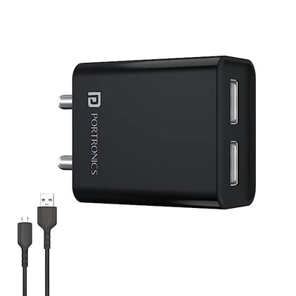 Portronics Adapto USB Port Wall Charger (Black)